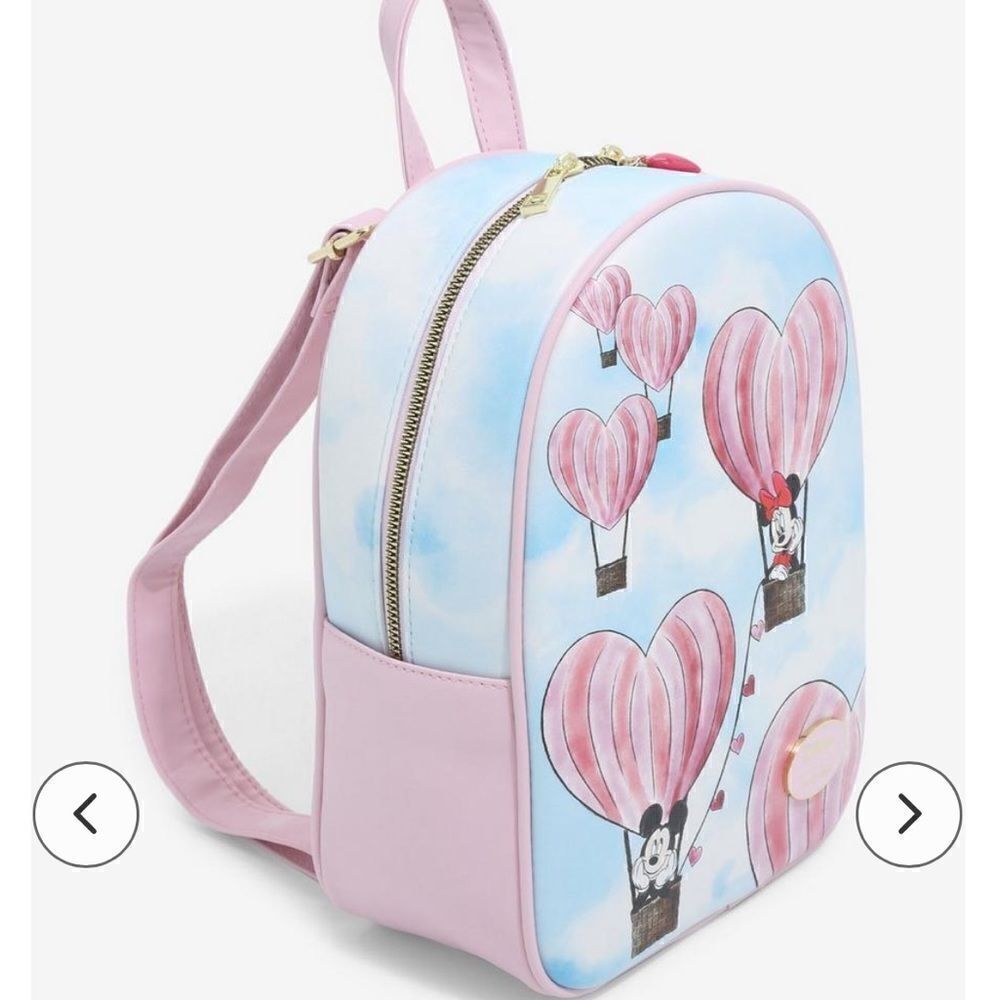 Her Universe Disney Mickey and Minnie Mouse Heart Balloon Mini Backpack NWT - Picture 2 of 13